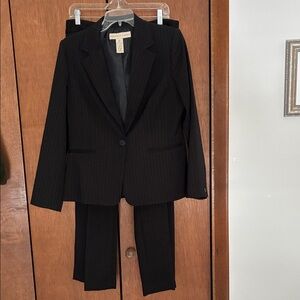 Apostrophe Black Straight-Leg Dress Pantsuit size 14 P pants and 12 p blazer